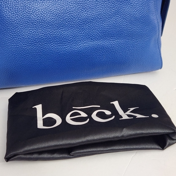 EXCELLENT BECK LEATHER MONTERO SATCHEL HAVANA ROYAL BLUE BAG - Picture 3 of 8